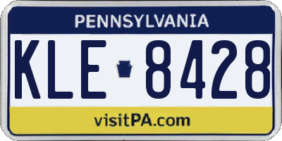 PA license plate KLE8428