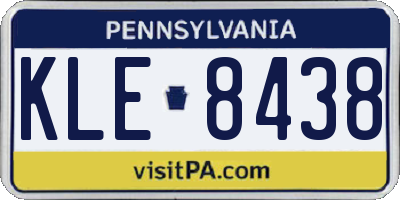 PA license plate KLE8438