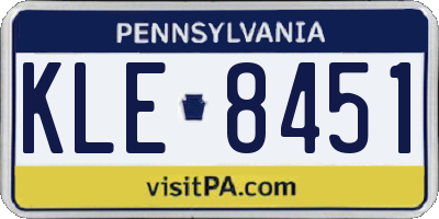 PA license plate KLE8451