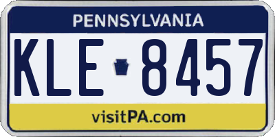 PA license plate KLE8457