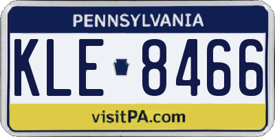 PA license plate KLE8466