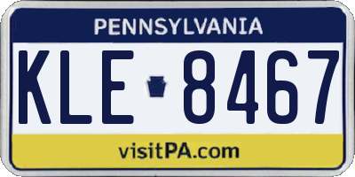 PA license plate KLE8467