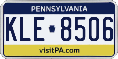 PA license plate KLE8506