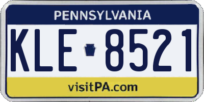 PA license plate KLE8521