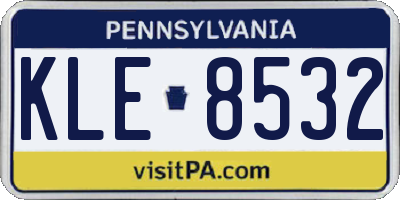 PA license plate KLE8532