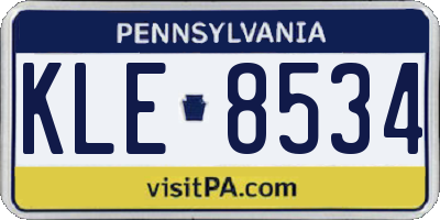 PA license plate KLE8534