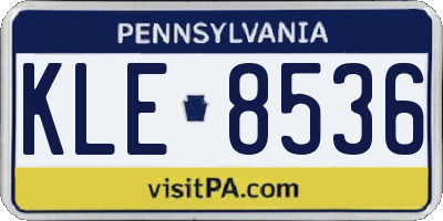 PA license plate KLE8536