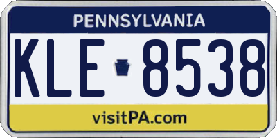 PA license plate KLE8538
