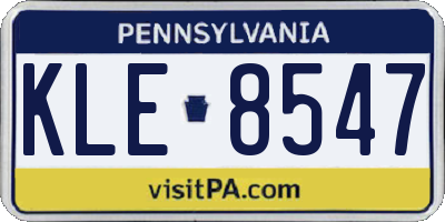 PA license plate KLE8547