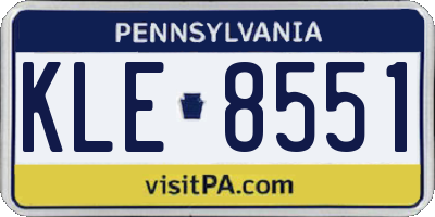 PA license plate KLE8551