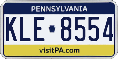 PA license plate KLE8554