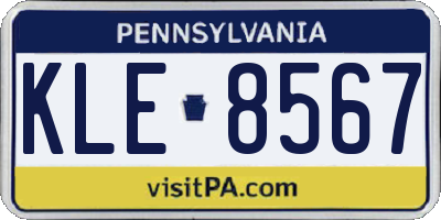 PA license plate KLE8567