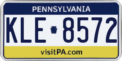 PA license plate KLE8572