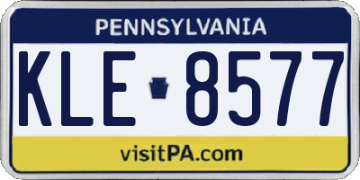 PA license plate KLE8577
