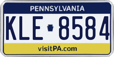 PA license plate KLE8584
