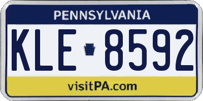 PA license plate KLE8592