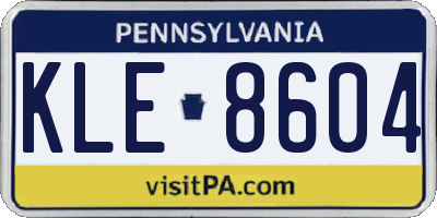 PA license plate KLE8604