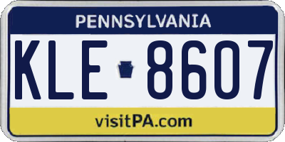 PA license plate KLE8607