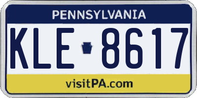 PA license plate KLE8617
