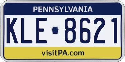 PA license plate KLE8621