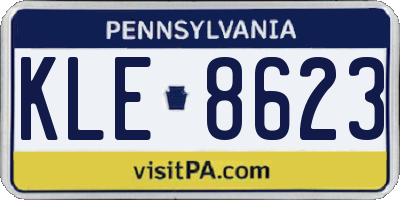 PA license plate KLE8623