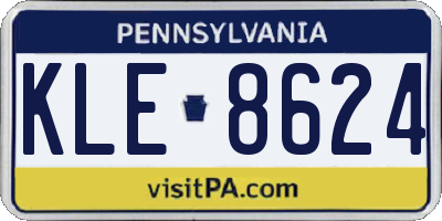 PA license plate KLE8624