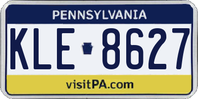 PA license plate KLE8627