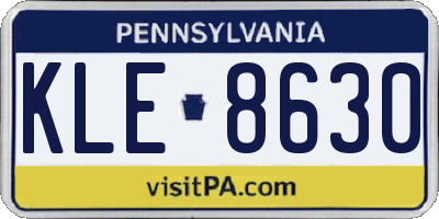 PA license plate KLE8630