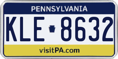 PA license plate KLE8632