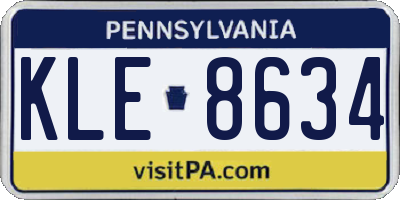 PA license plate KLE8634