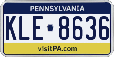 PA license plate KLE8636