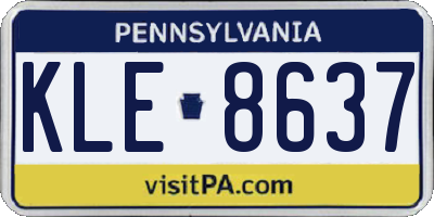 PA license plate KLE8637