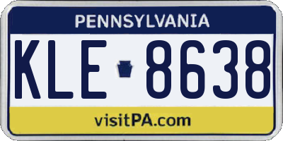 PA license plate KLE8638