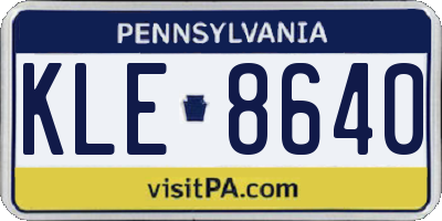 PA license plate KLE8640