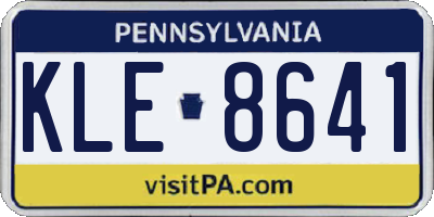 PA license plate KLE8641