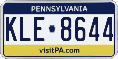 PA license plate KLE8644