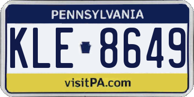 PA license plate KLE8649