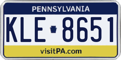 PA license plate KLE8651