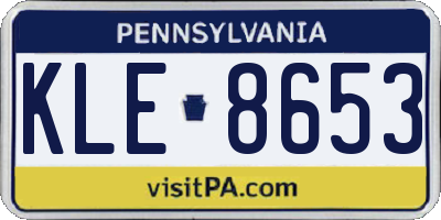 PA license plate KLE8653