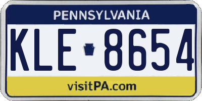 PA license plate KLE8654
