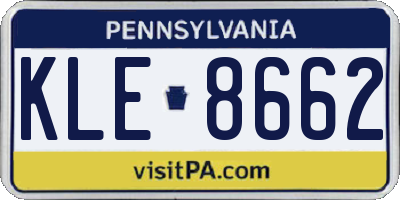 PA license plate KLE8662