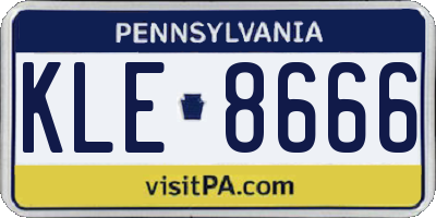 PA license plate KLE8666