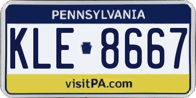 PA license plate KLE8667