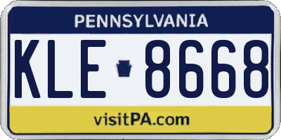 PA license plate KLE8668