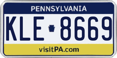 PA license plate KLE8669