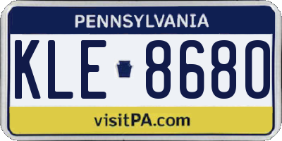 PA license plate KLE8680