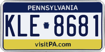 PA license plate KLE8681