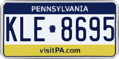 PA license plate KLE8695