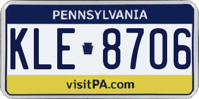 PA license plate KLE8706