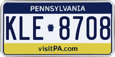 PA license plate KLE8708